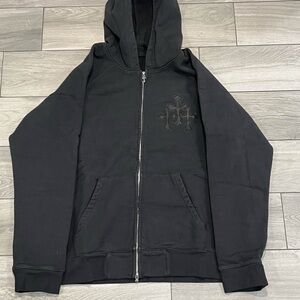Chrome Hearts Black Zip Up Sweater